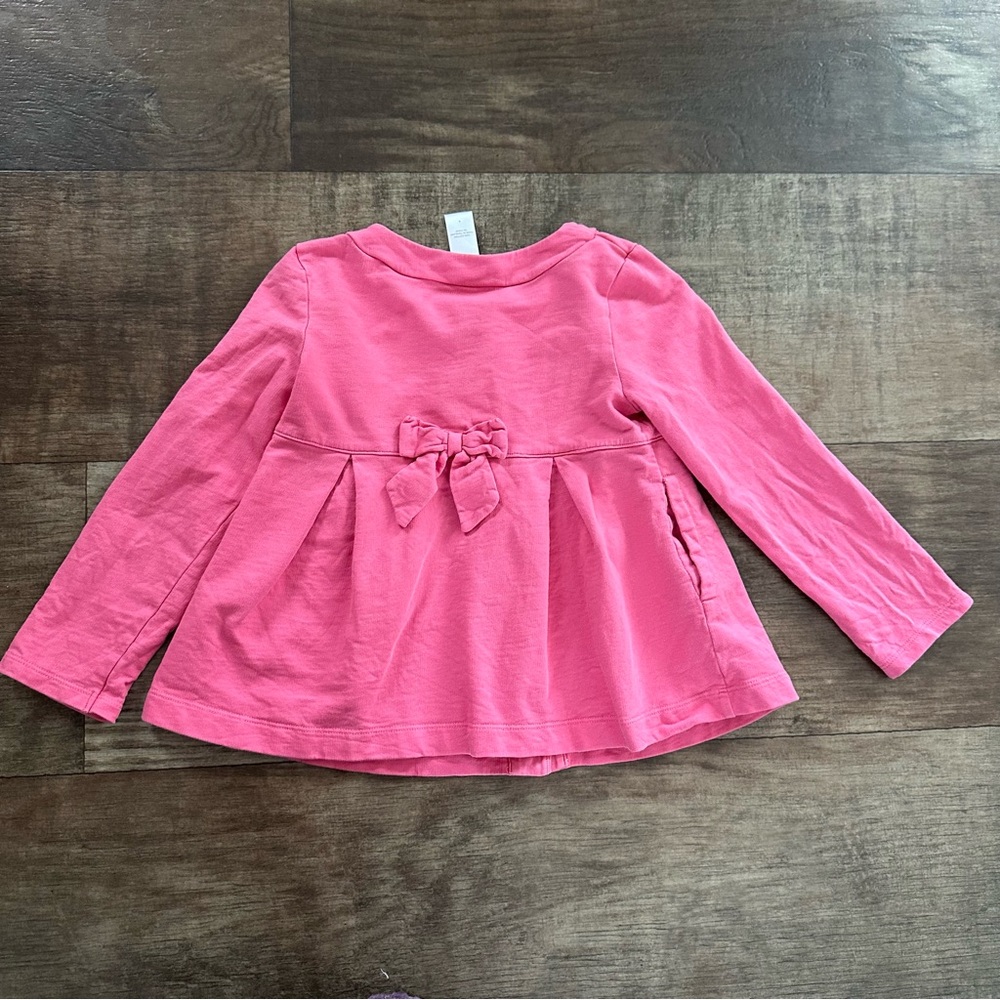 Janie and Jack button front with bow on back light jacket - Picture 2 of 4